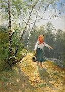 Severin Nilsson Liten hallandsflicka oil painting reproduction